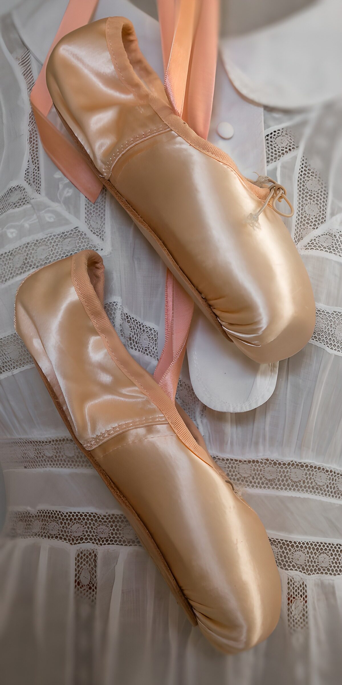 OCUK78655: Ballet Slippers with Pink Ribbons