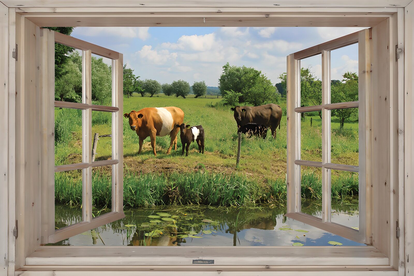 OCUK35183: Scenic Farm View Through Window
