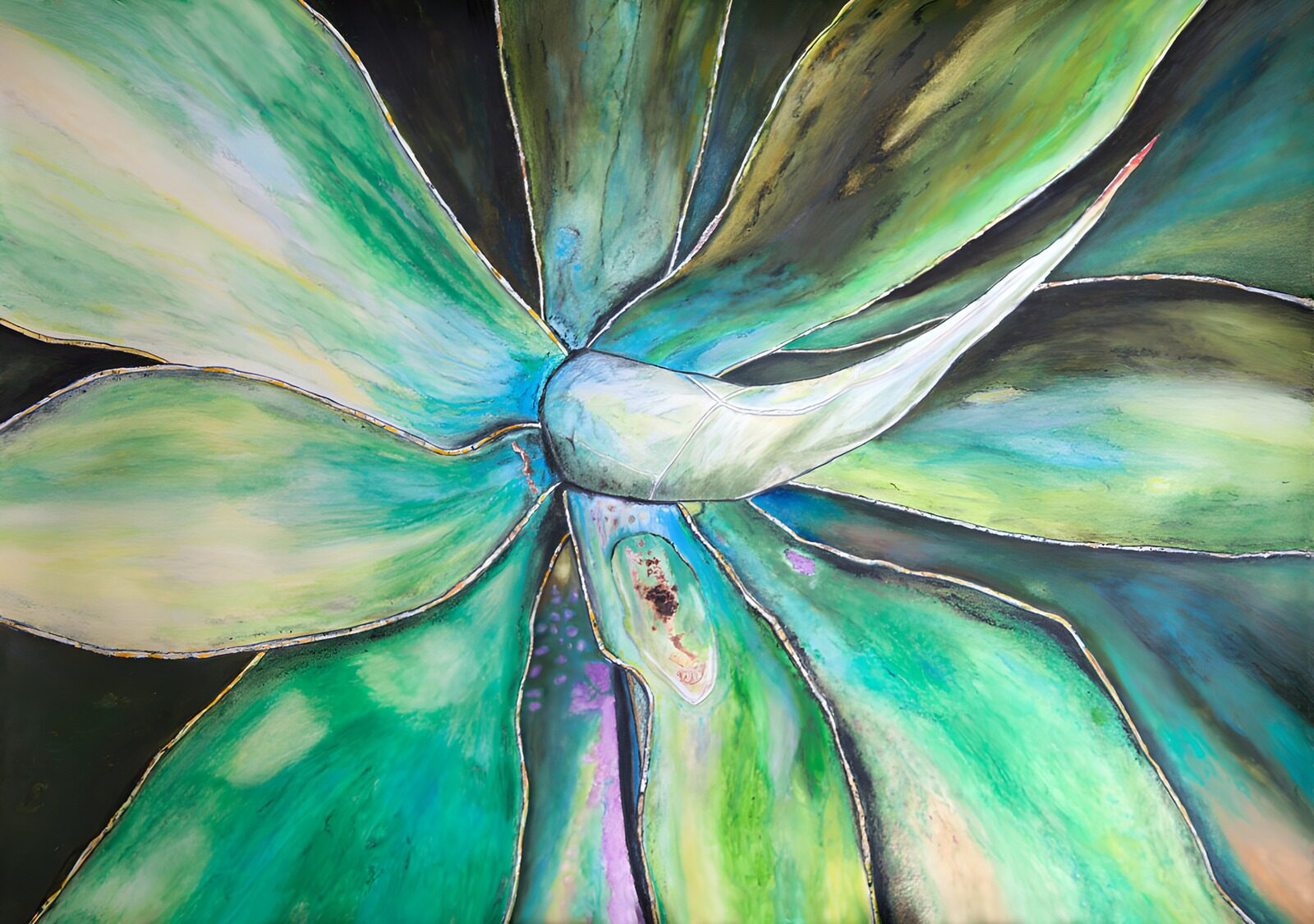 OCUK25233: Vibrant Agave Leaves