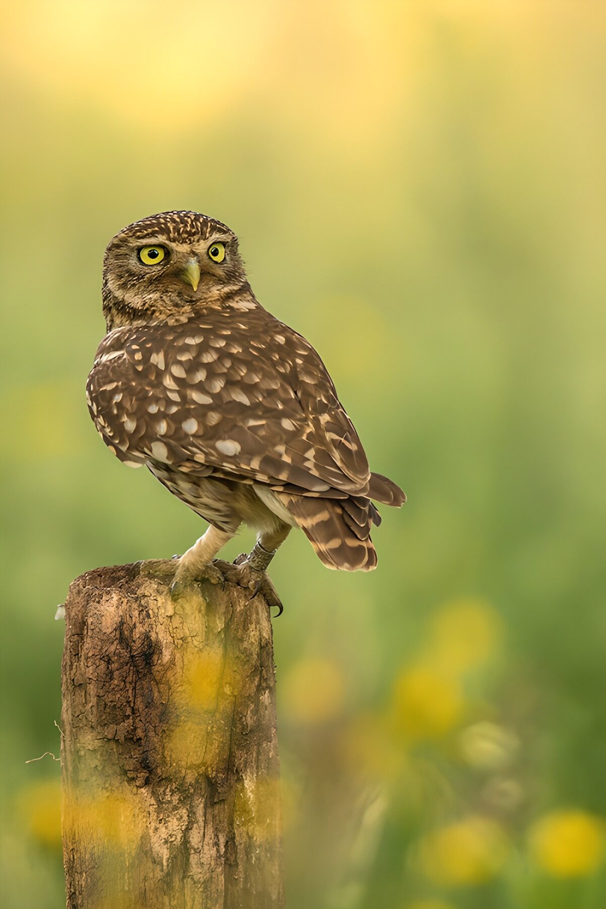 Curious Little Owl on a Post