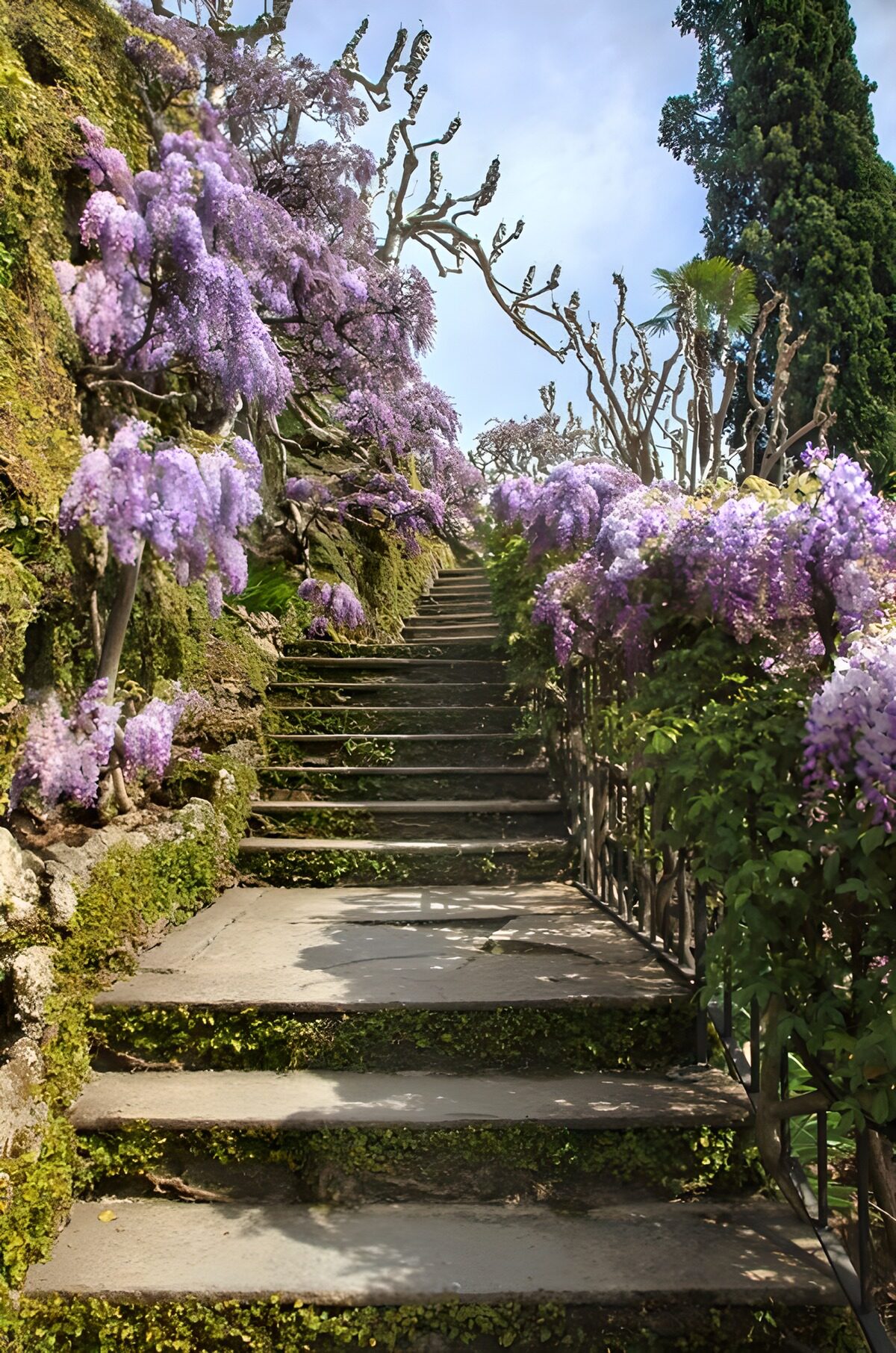 OCUK64811: Wisteria-Lined Garden Steps