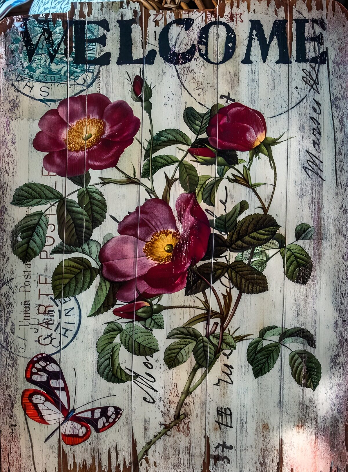 OCUK17761: Floral Welcome Sign