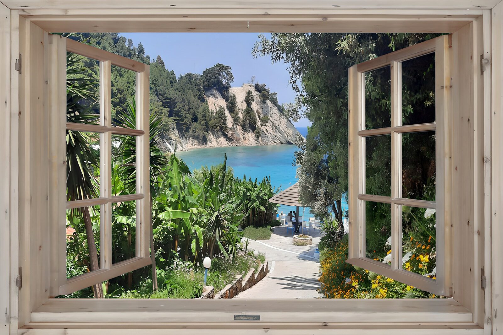 OCUK62512: Coastal Escape Through a Rustic Window