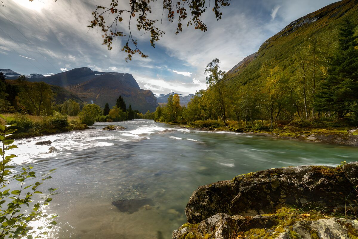Tranquil River in a Mountain Landscape