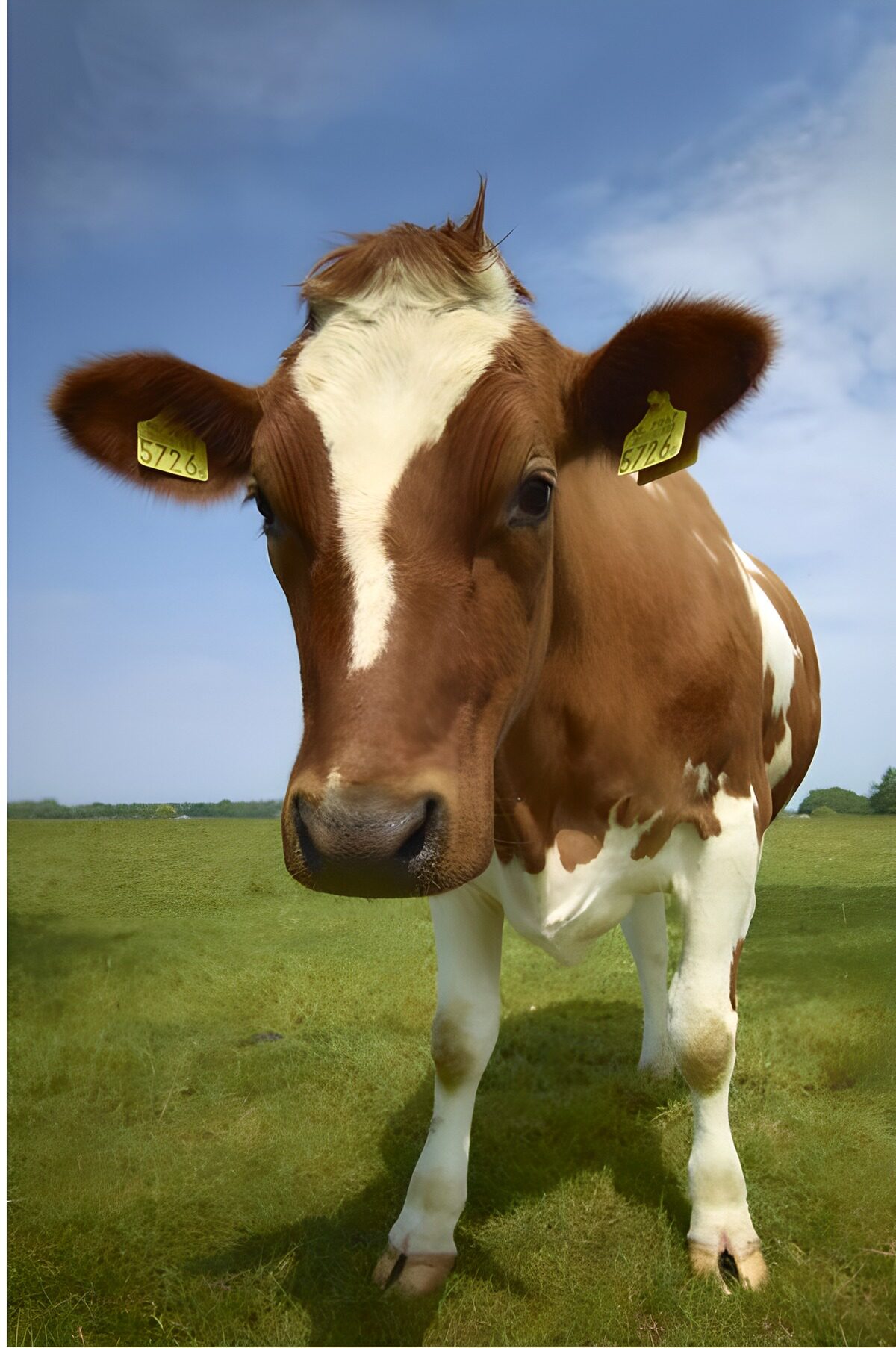 OCUK37744: Curious Brown and White Cow