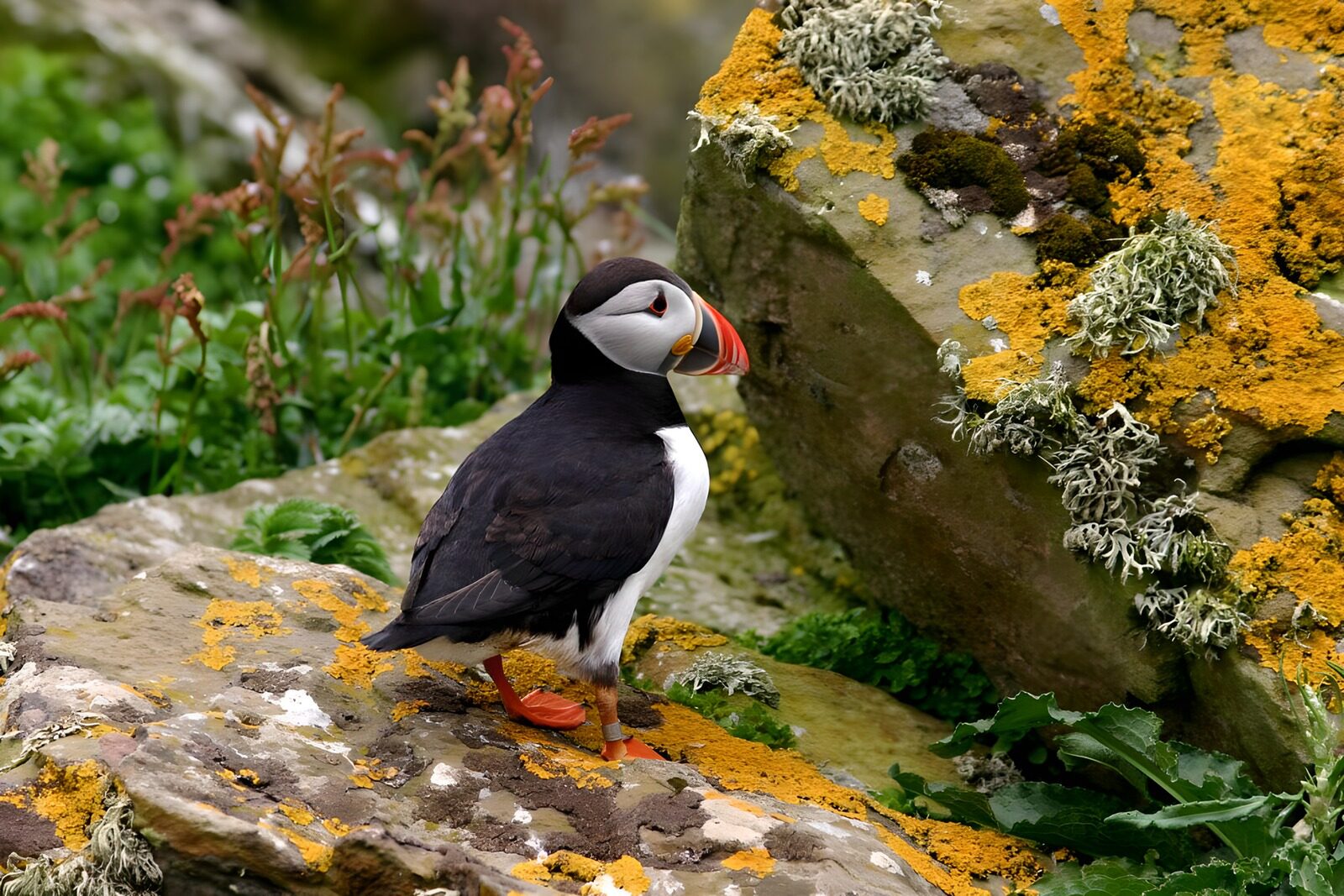 OCUK89772: Colorful Puffin on Rocky Terrain