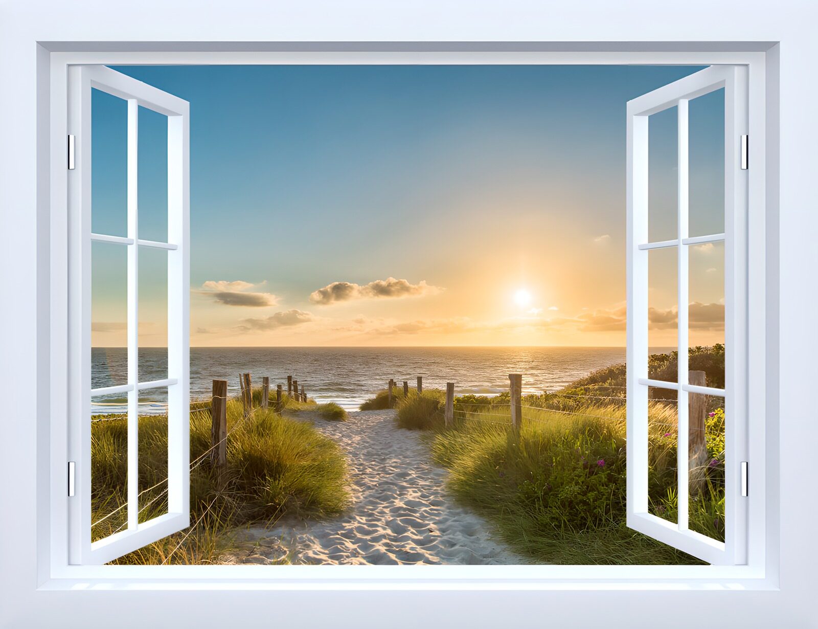 OCUK54608: Coastal Sunrise Through Open Window