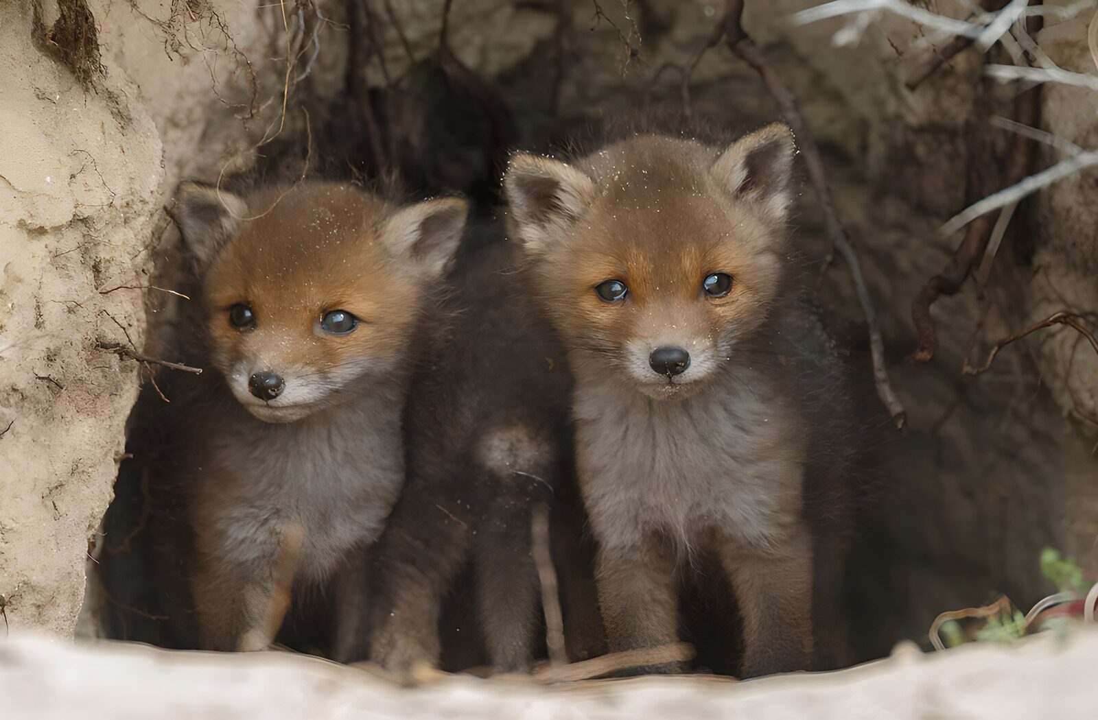 OCUK86974: Curious Young Foxes at the Den