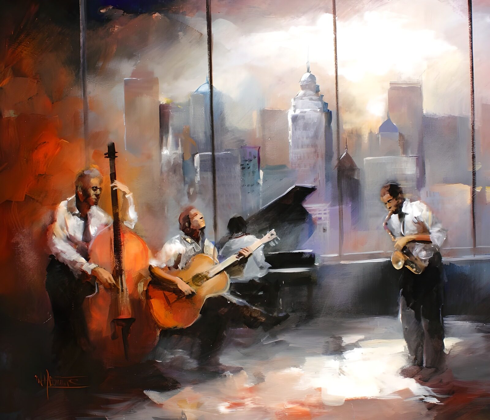 OCUK96331: Painted canvas . Jazz band