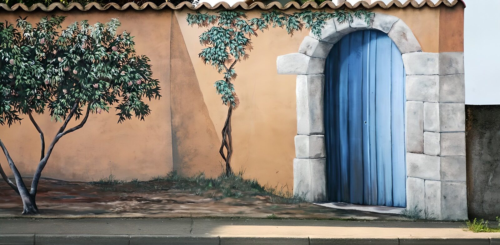 OCUK93417: 3D Wall painting at a village in France version 2