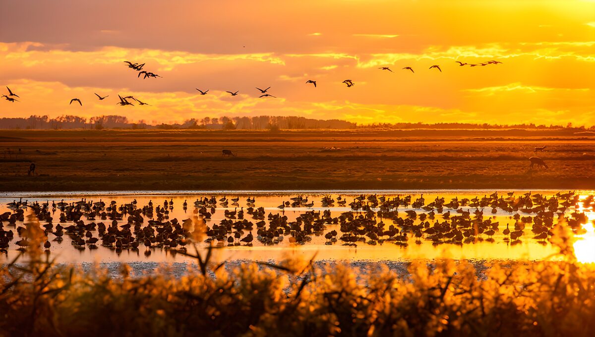 OCUK87717: Migrating Birds at Sunset