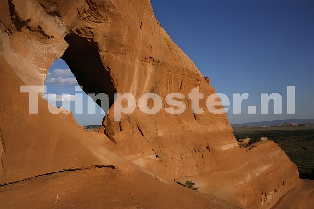 Canyon ,hole in the rocks , blue sky