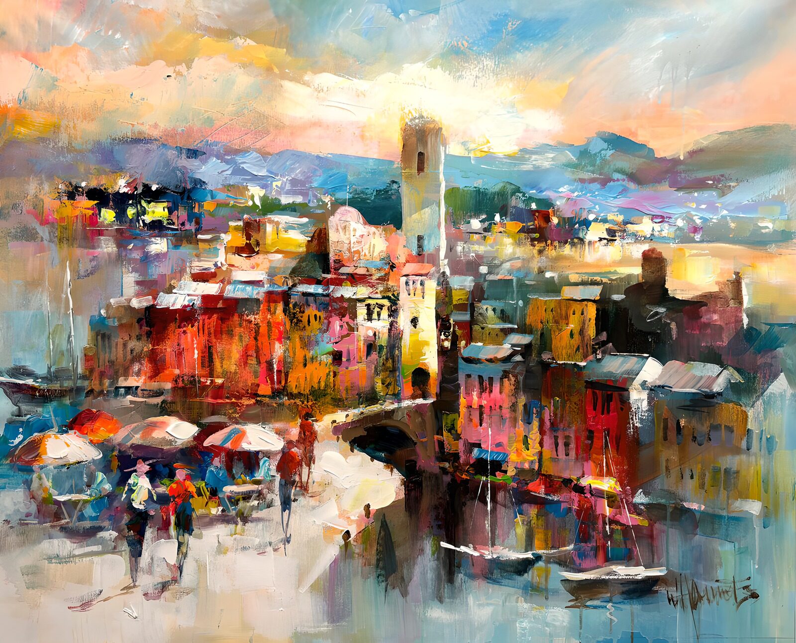 OCUK62449: Sunset Market by the Harbor