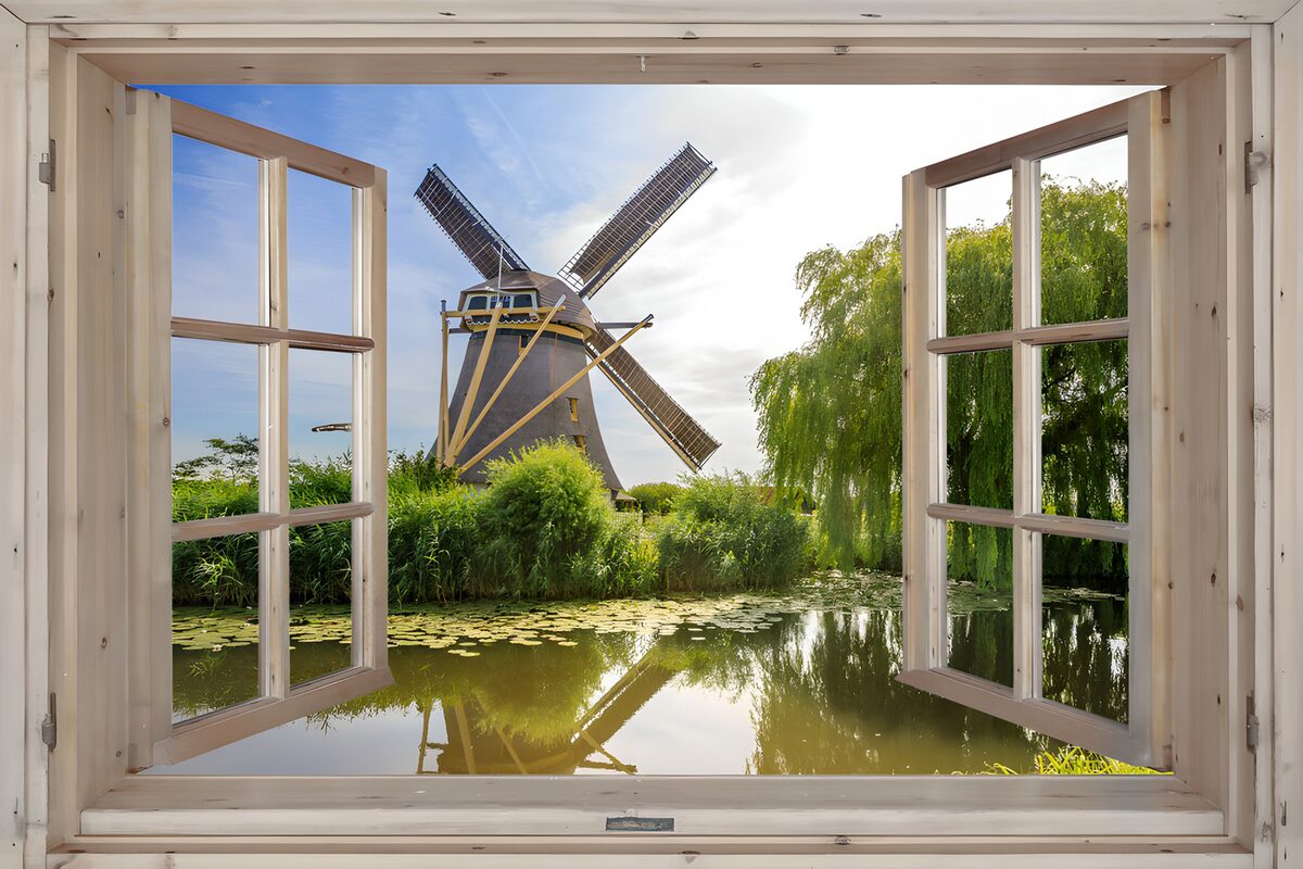 OCUK29860: Dutch Windmill View Through Window