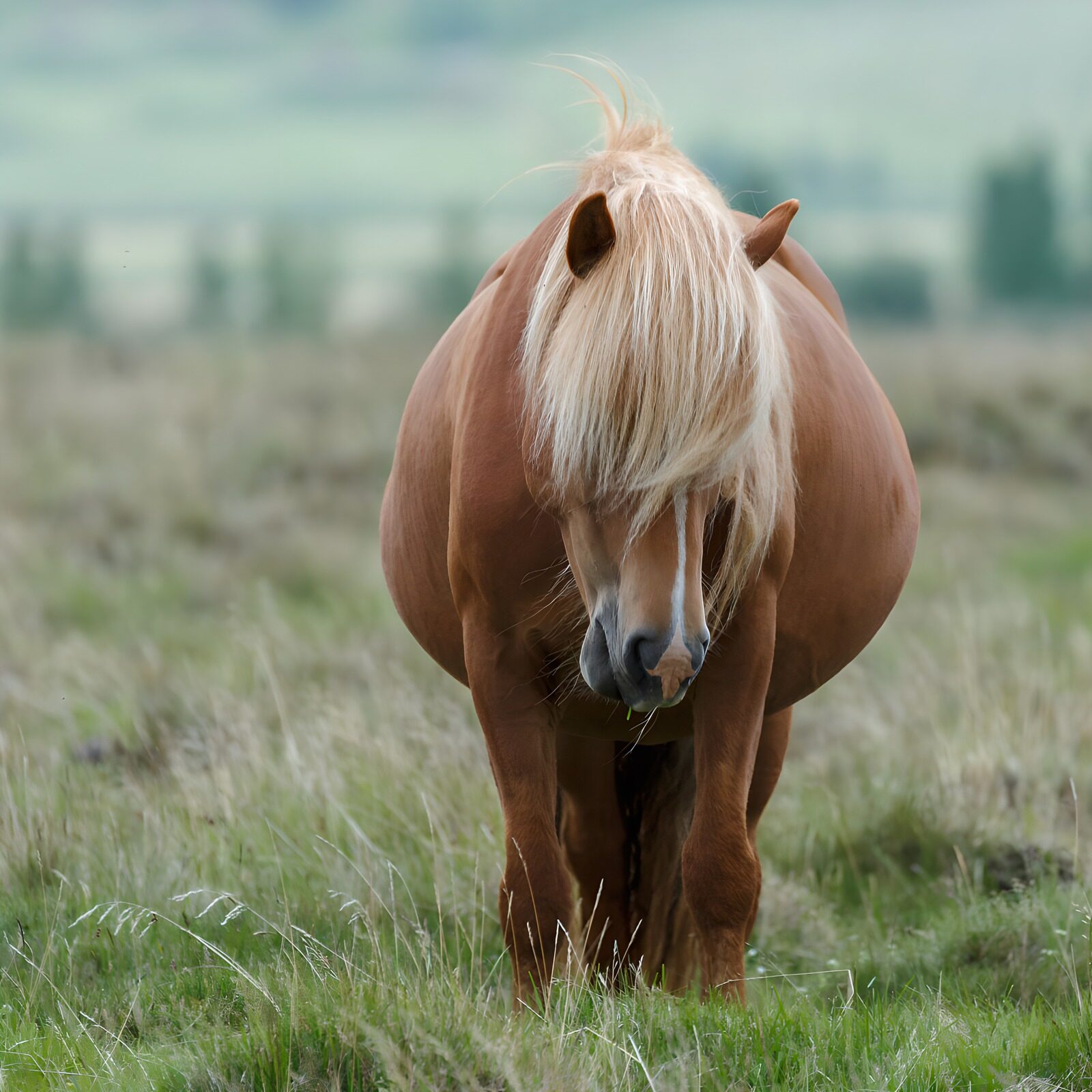 OCUK40770: Majestic Horse Grazing in Serenity