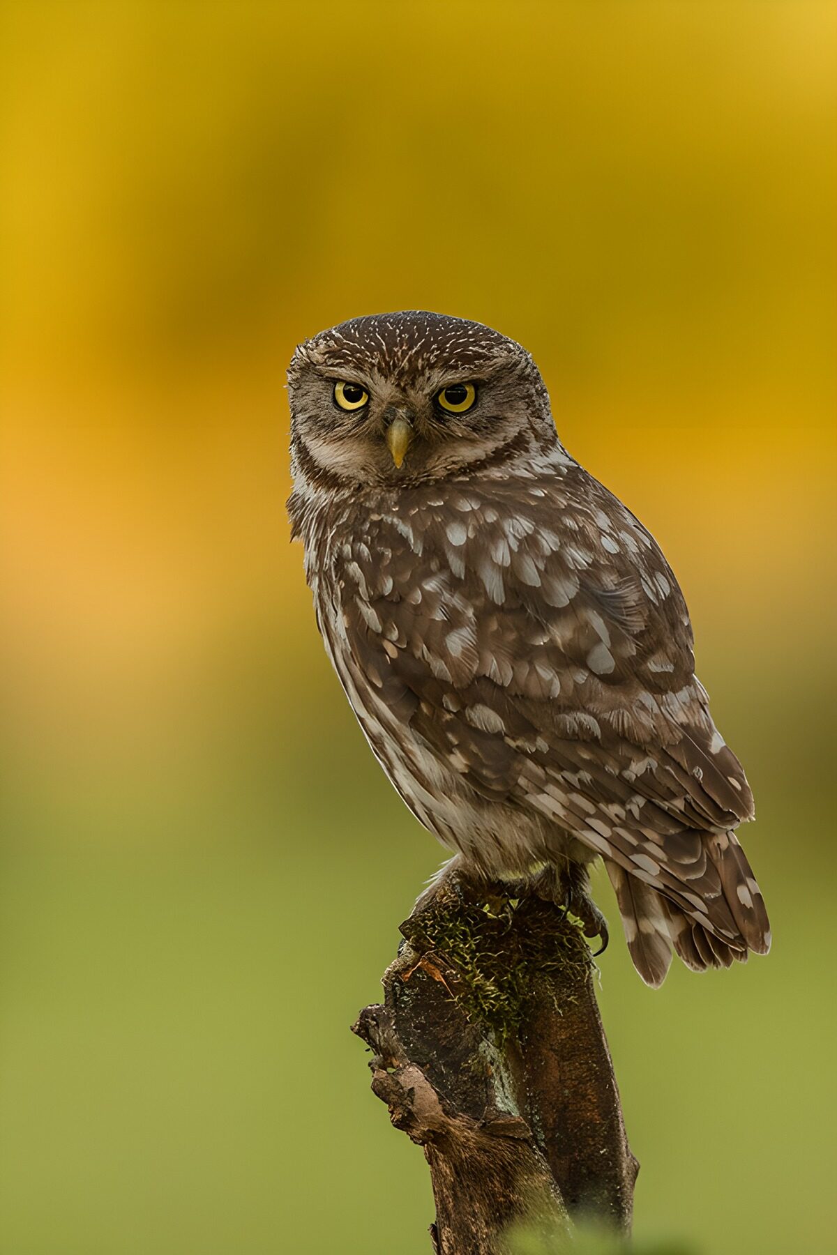 OCUK39591: Watchful Little Owl on a Branch