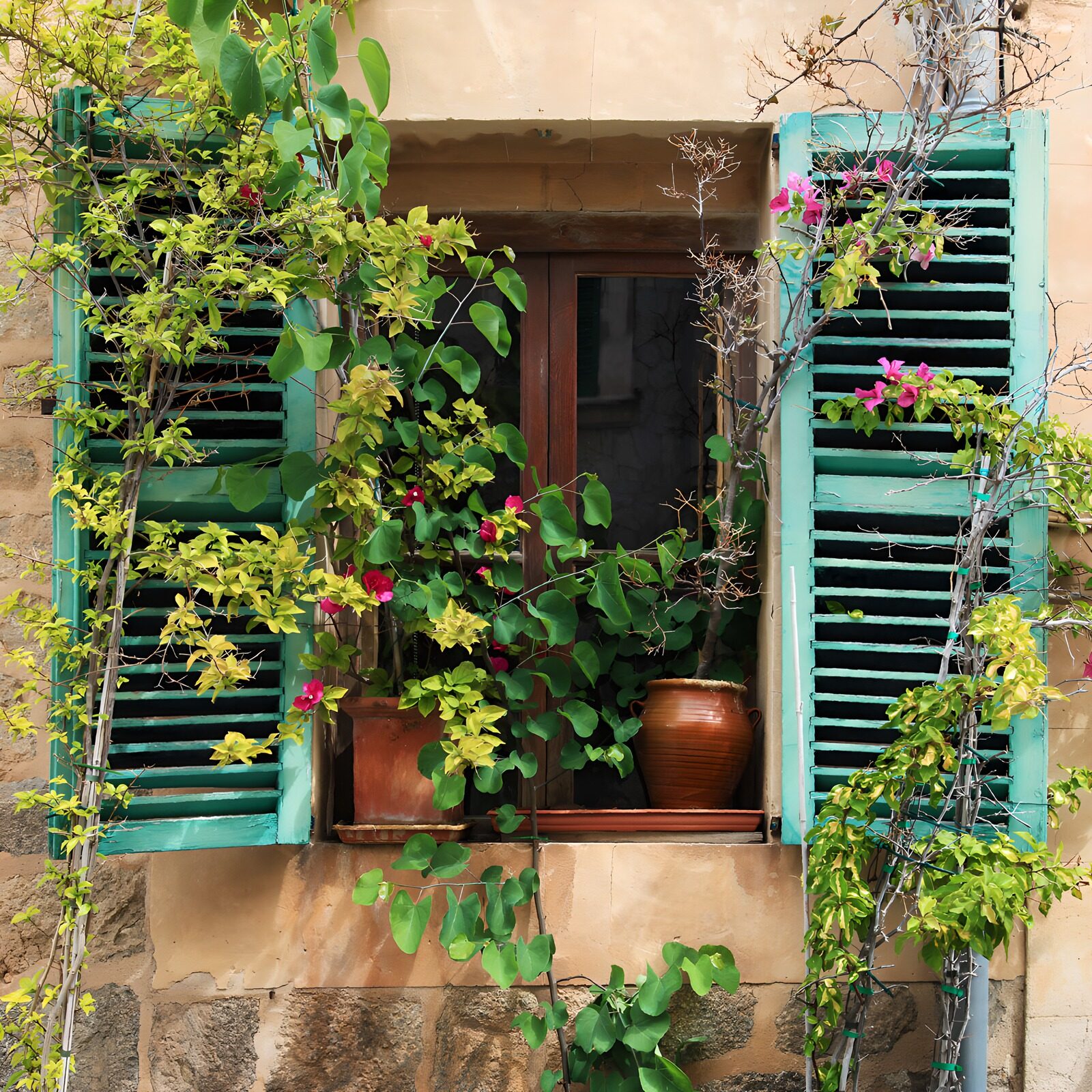 OCUK61109: Charming Window with Lush Greenery