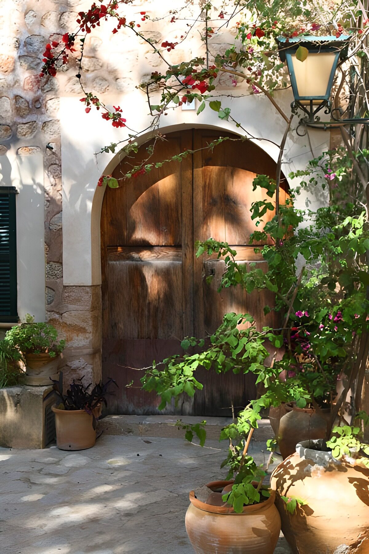 OCUK36656: Large door with lantern plants and pots 2