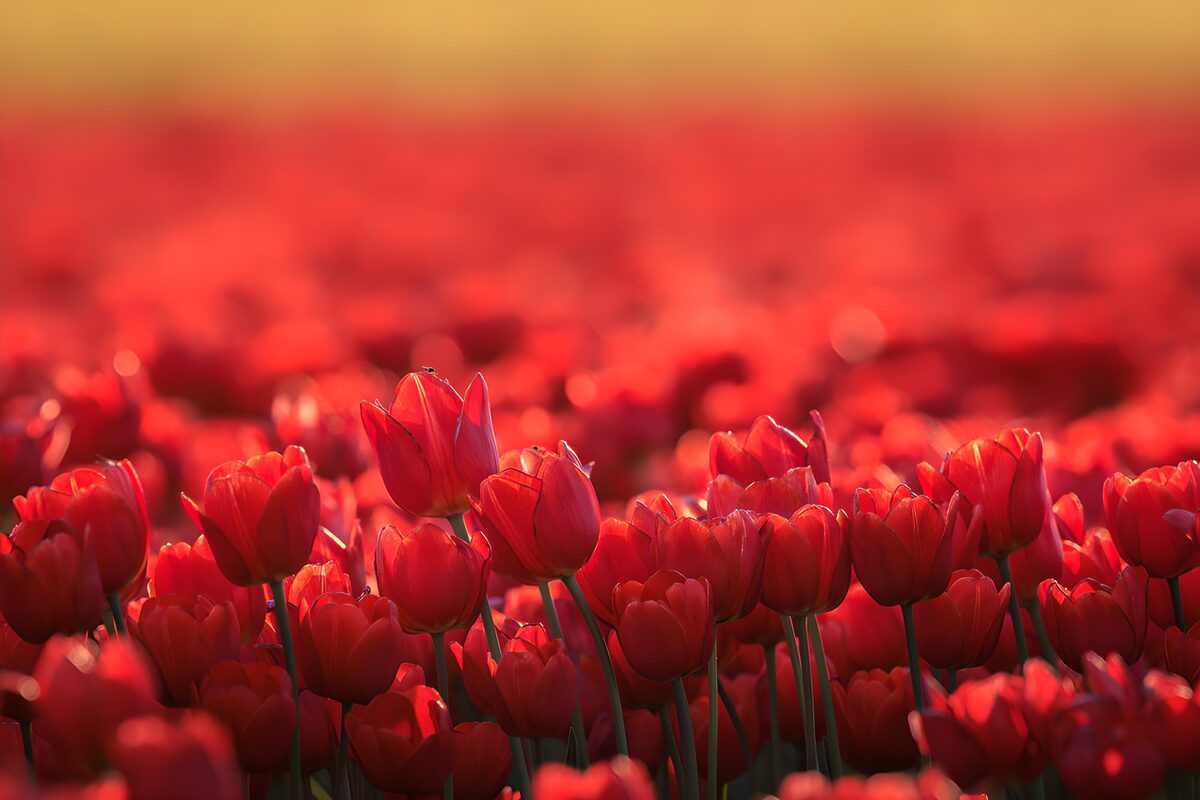 OCUK51833: Vibrant Red Tulip Field in Bloom