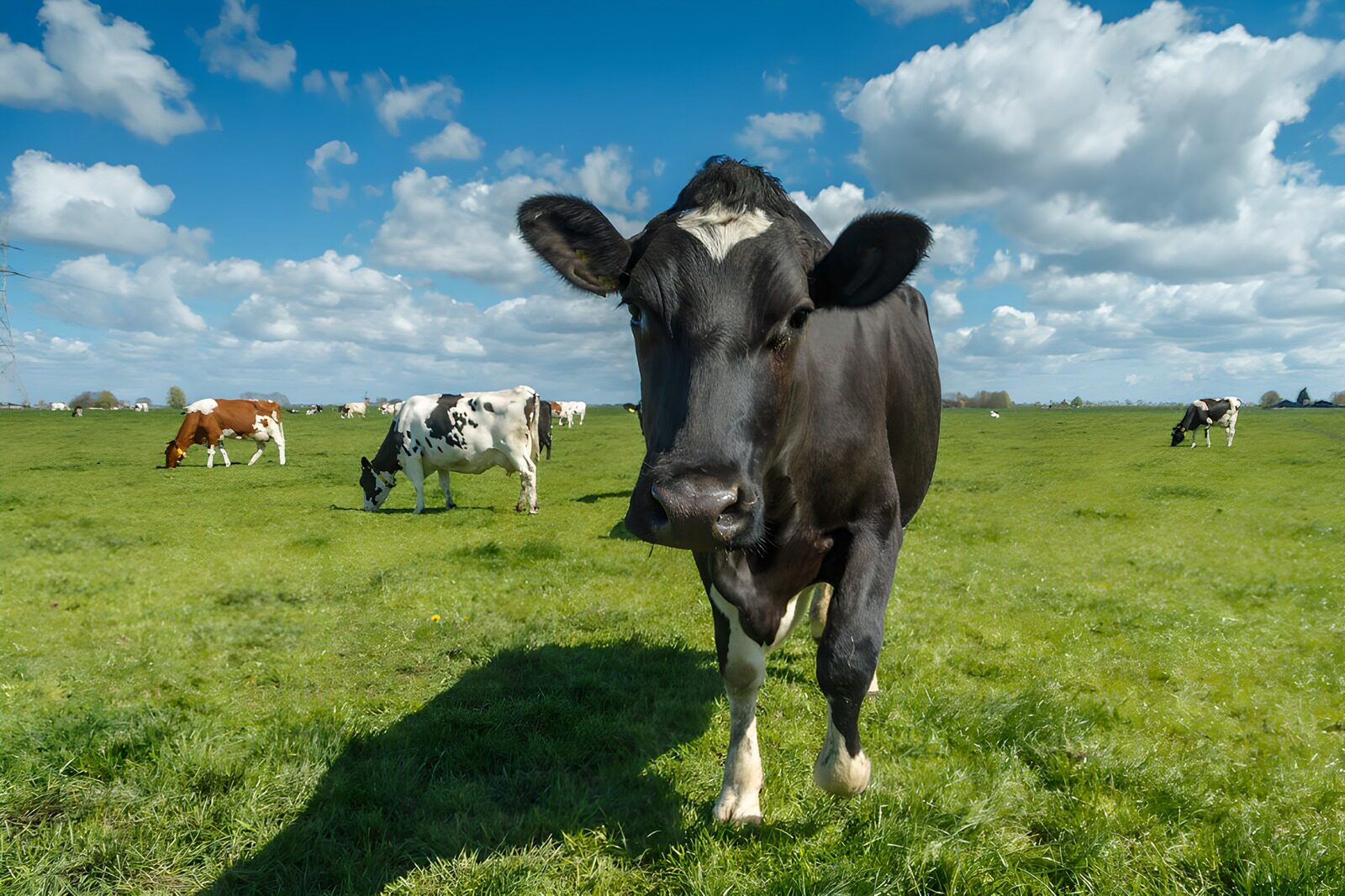 OCUK47653: Curious Cow in a Sunny Meadow