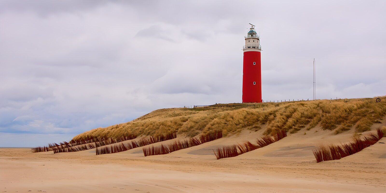 OCUK64879: Iconic Red Lighthouse on the Beach
