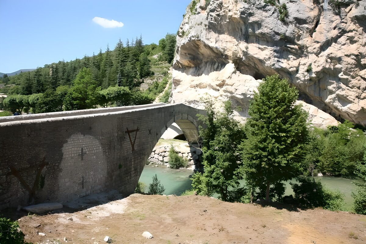 Bridge over the river between the mountains 1