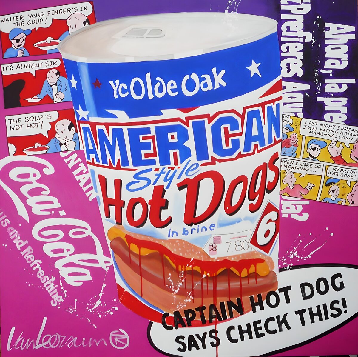 Quirky American Hot Dog Can Design