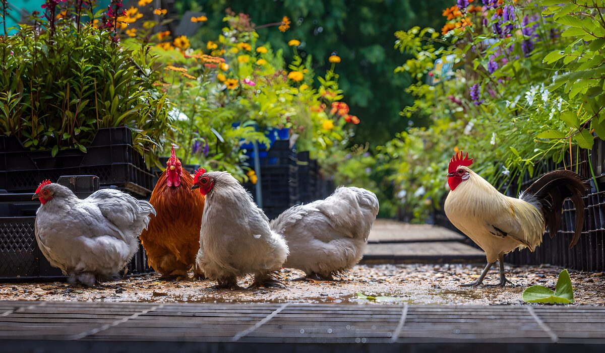 OCUK37604: Garden Chickens on a Path
