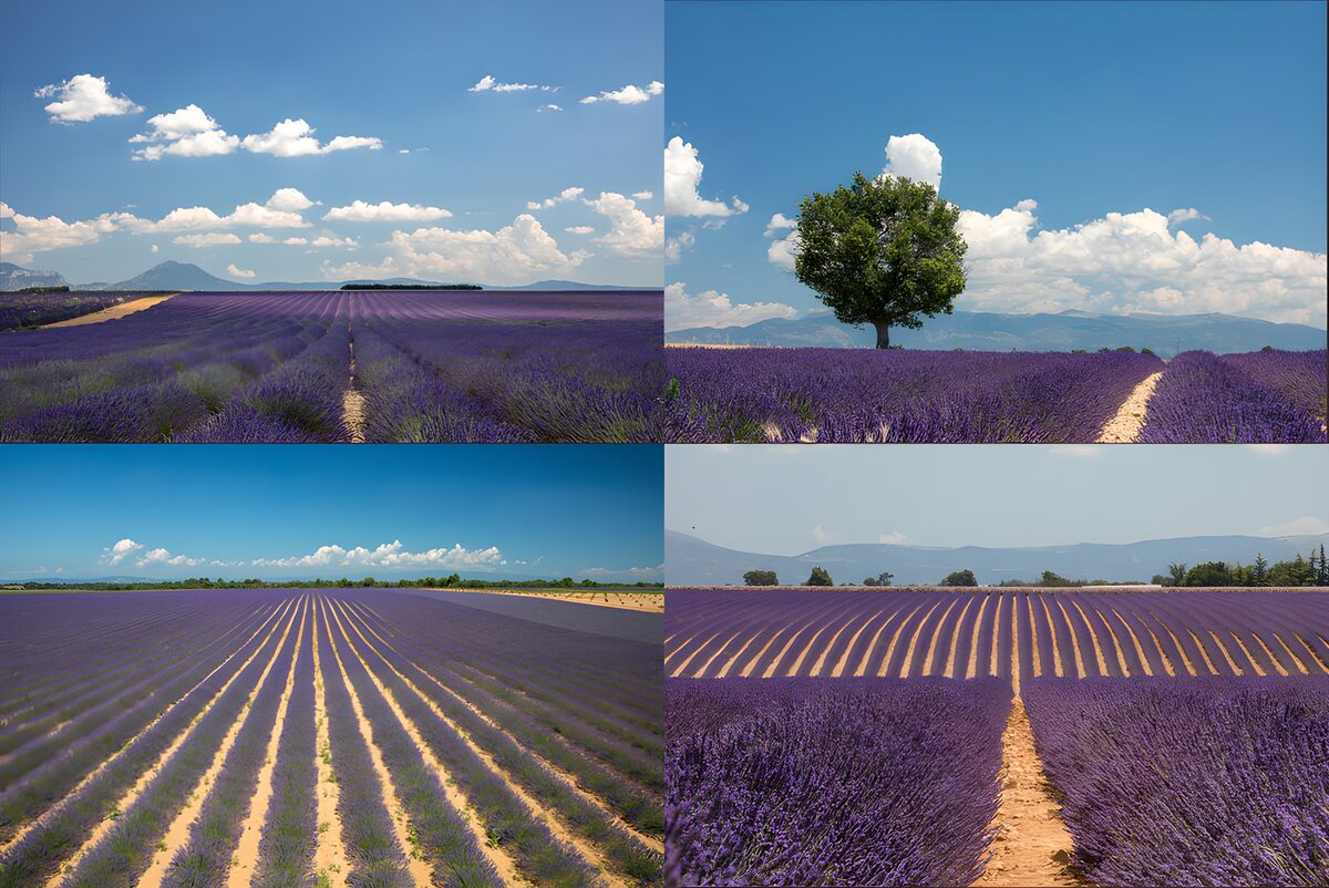 OCUK95797: Lavender Fields Under a Blue Sky