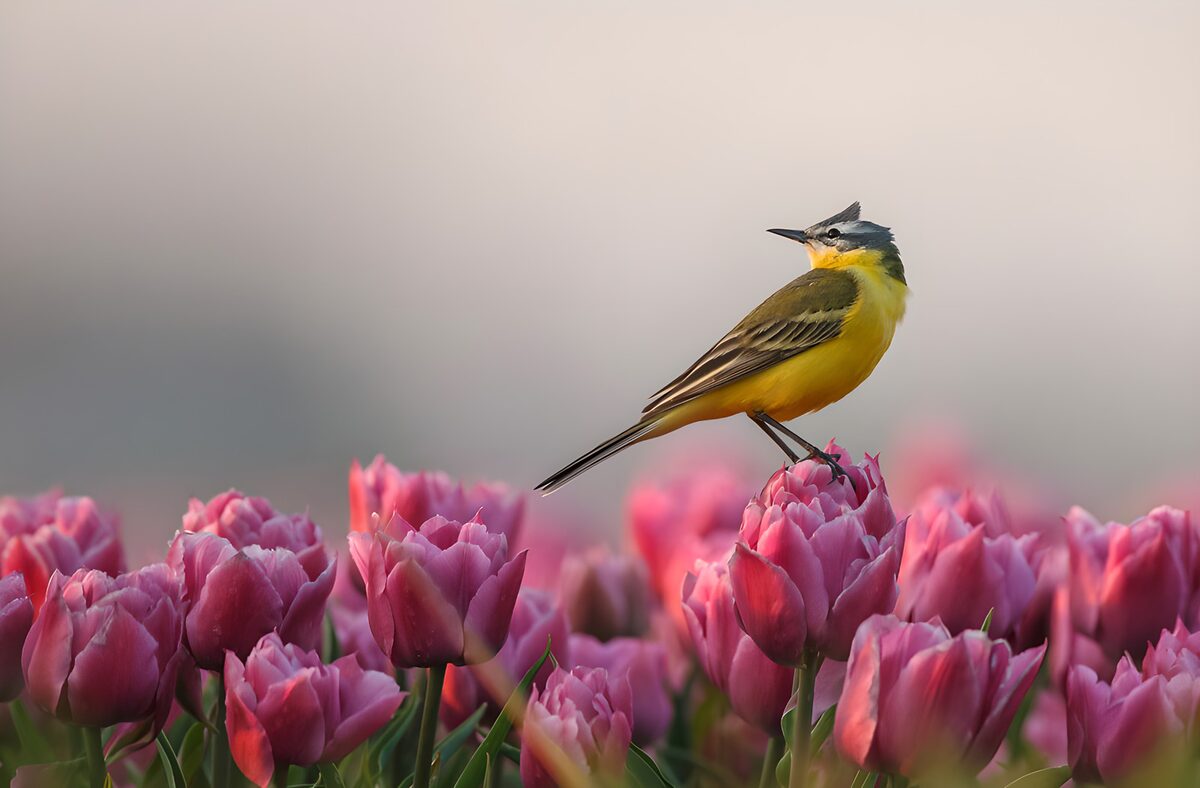 OCUK91855: Bird Among Tulips
