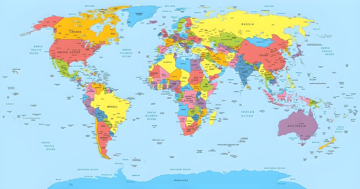 Colorful World Map for Education