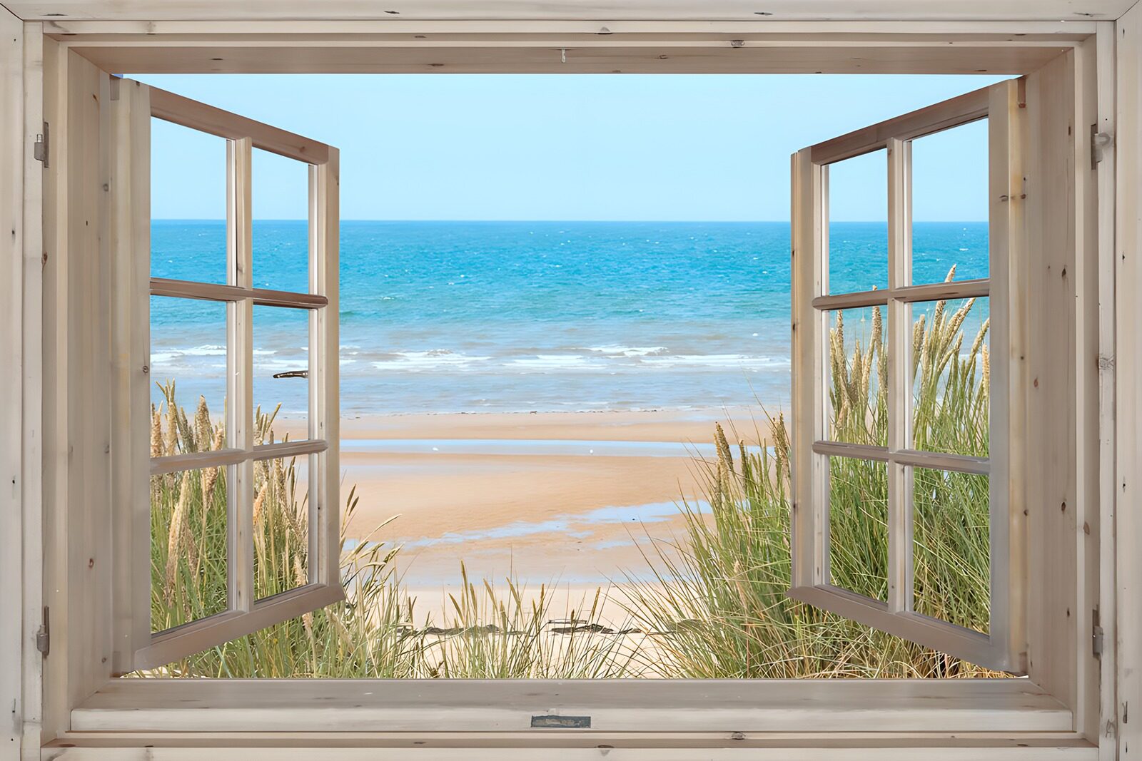 OCUK17754: Scenic Beach View from a Window