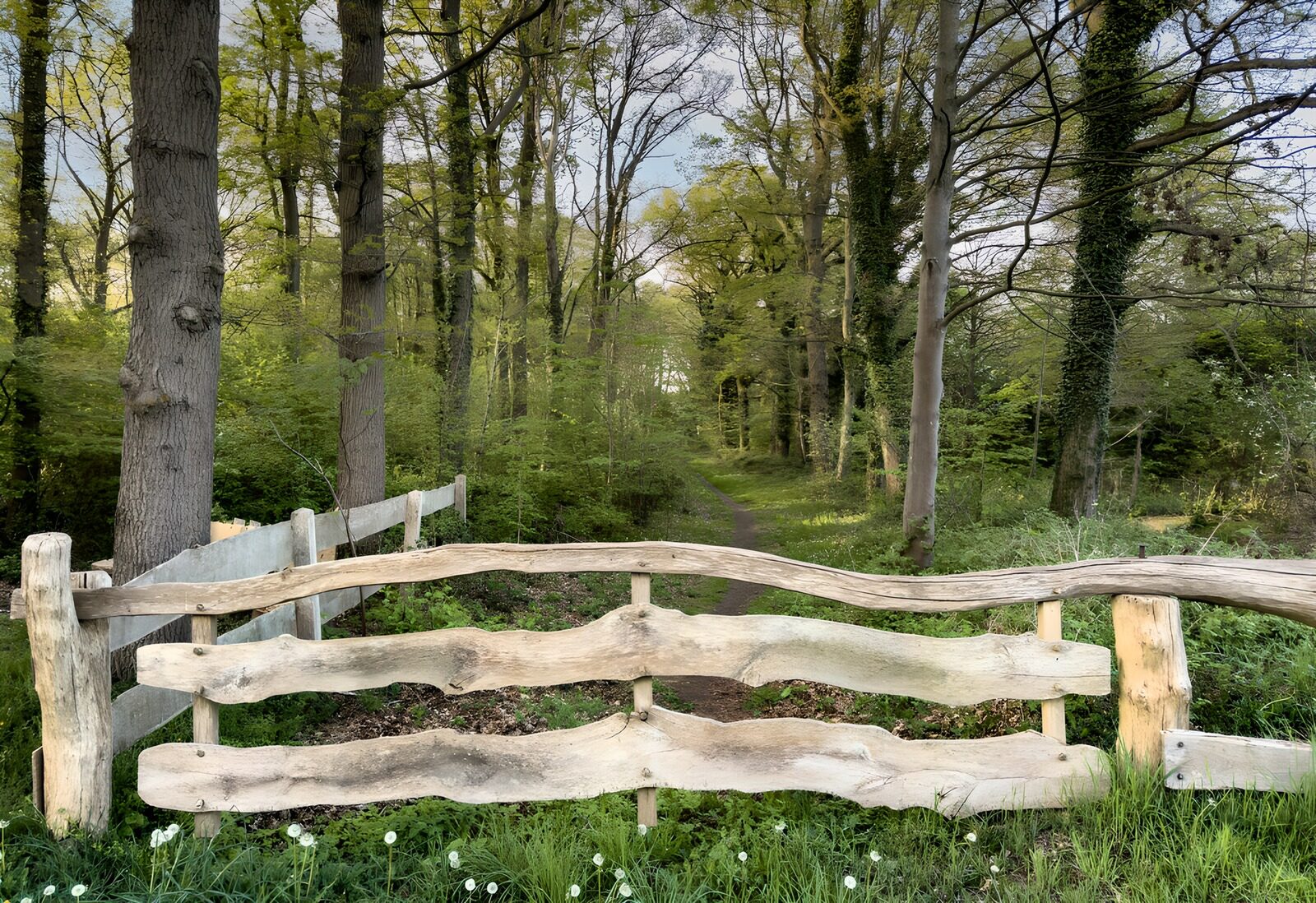 OCUK80490: Spring Forest Trail with Timber Fence