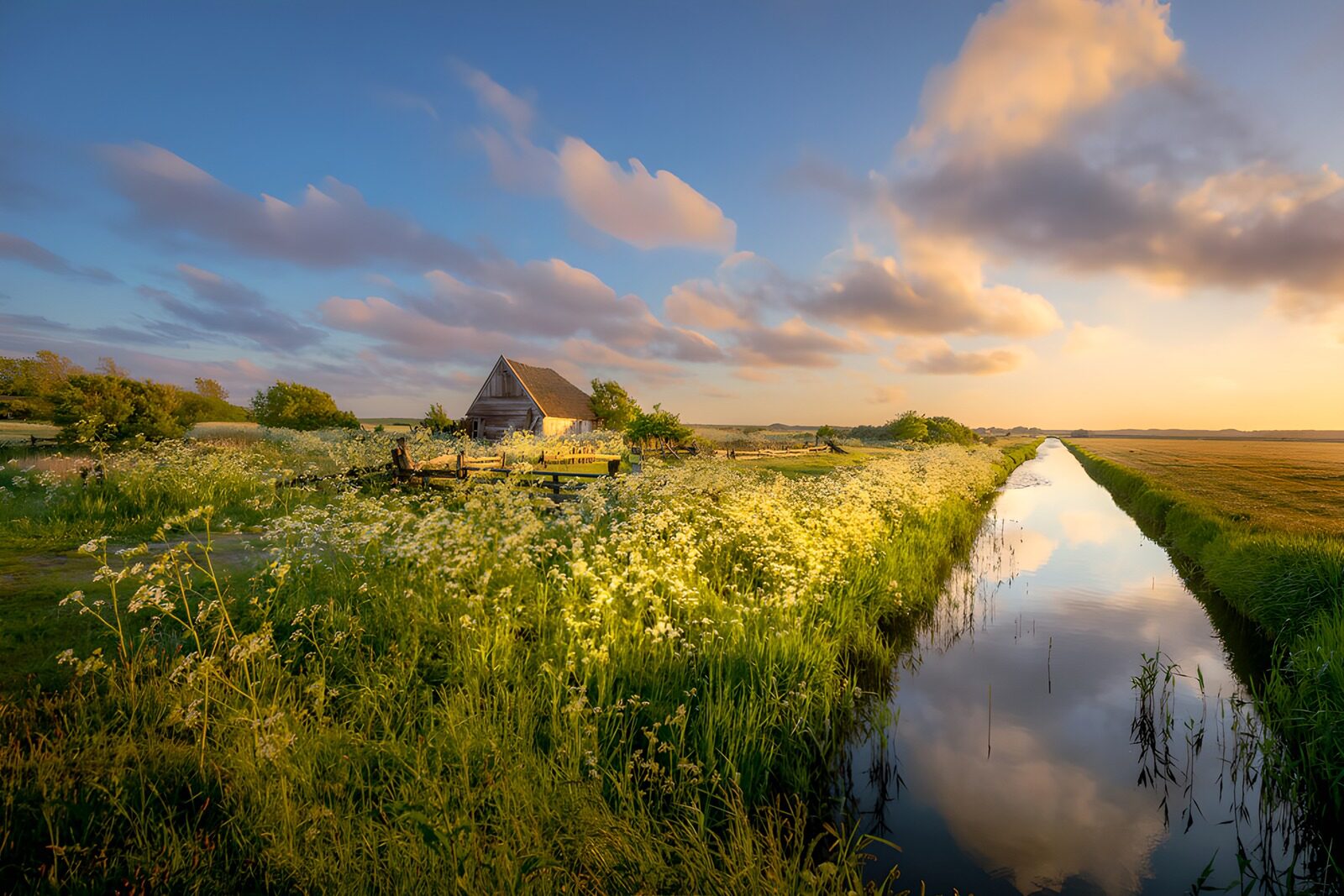 OCUK20444: Tranquil Countryside at Sunset