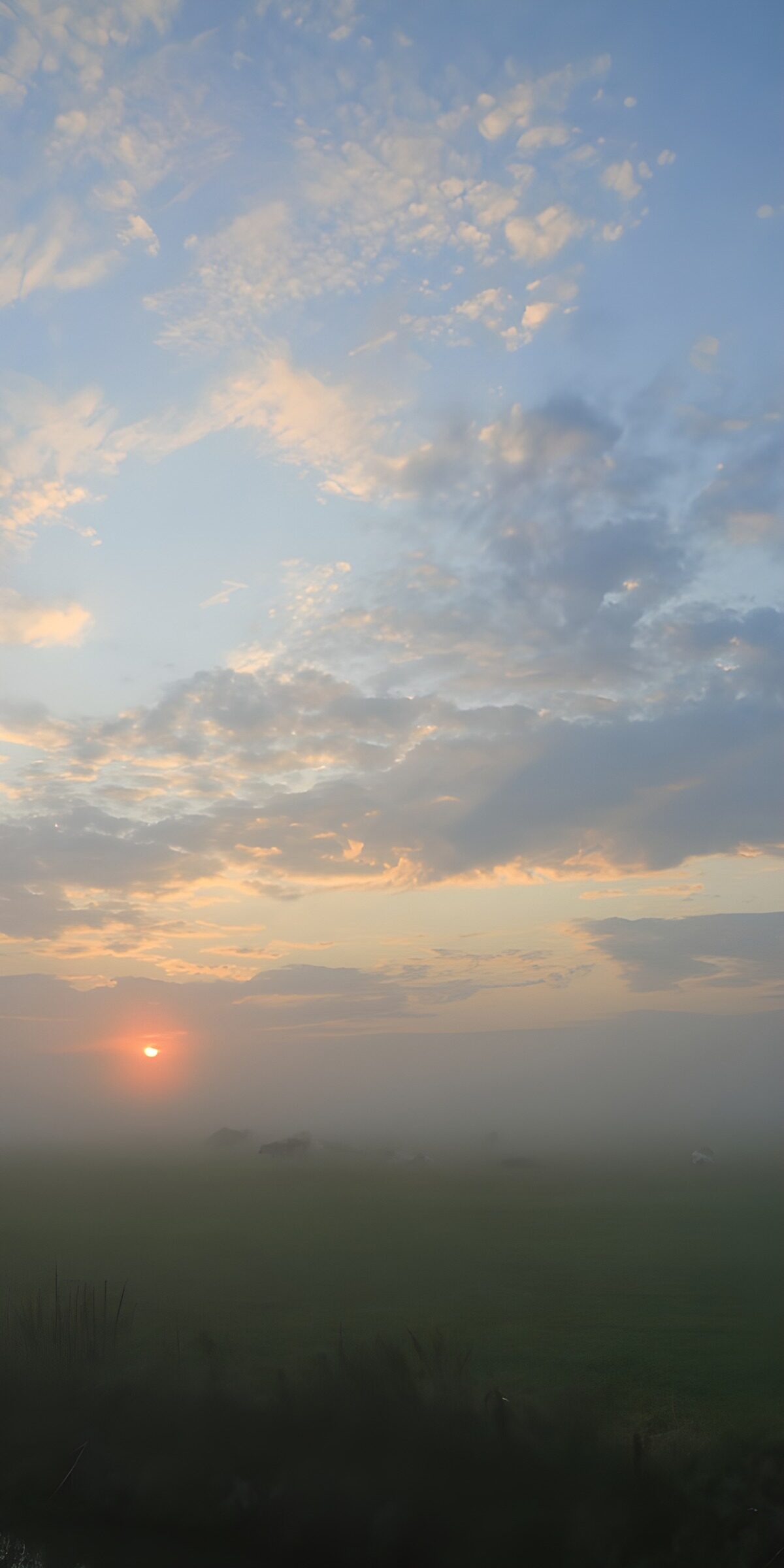 OCUK47880: Misty Morning Sunrise Over Fields