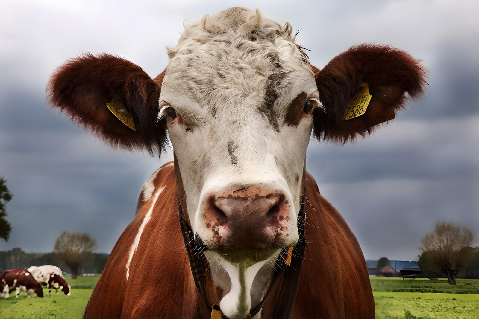 OCUK87269: Curious Cow in a Green Field