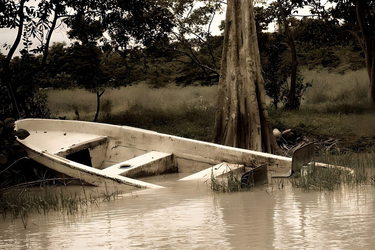 OCUK58693: Abandoned Boat in Calm Waters