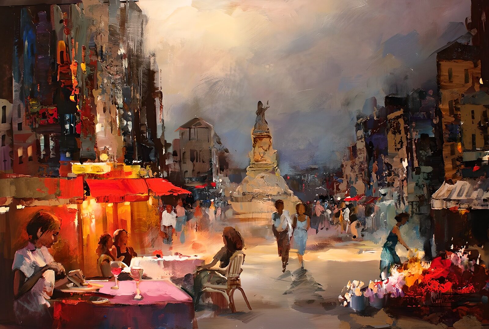 OCUK19868: Evening Stroll in the Vibrant Square