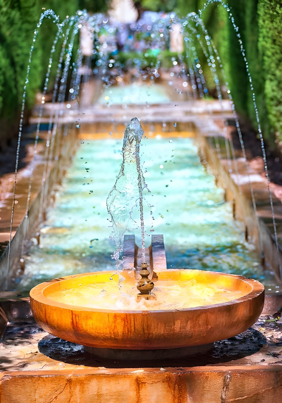 OCUK23262: Serene Fountain in a Garden Oasis