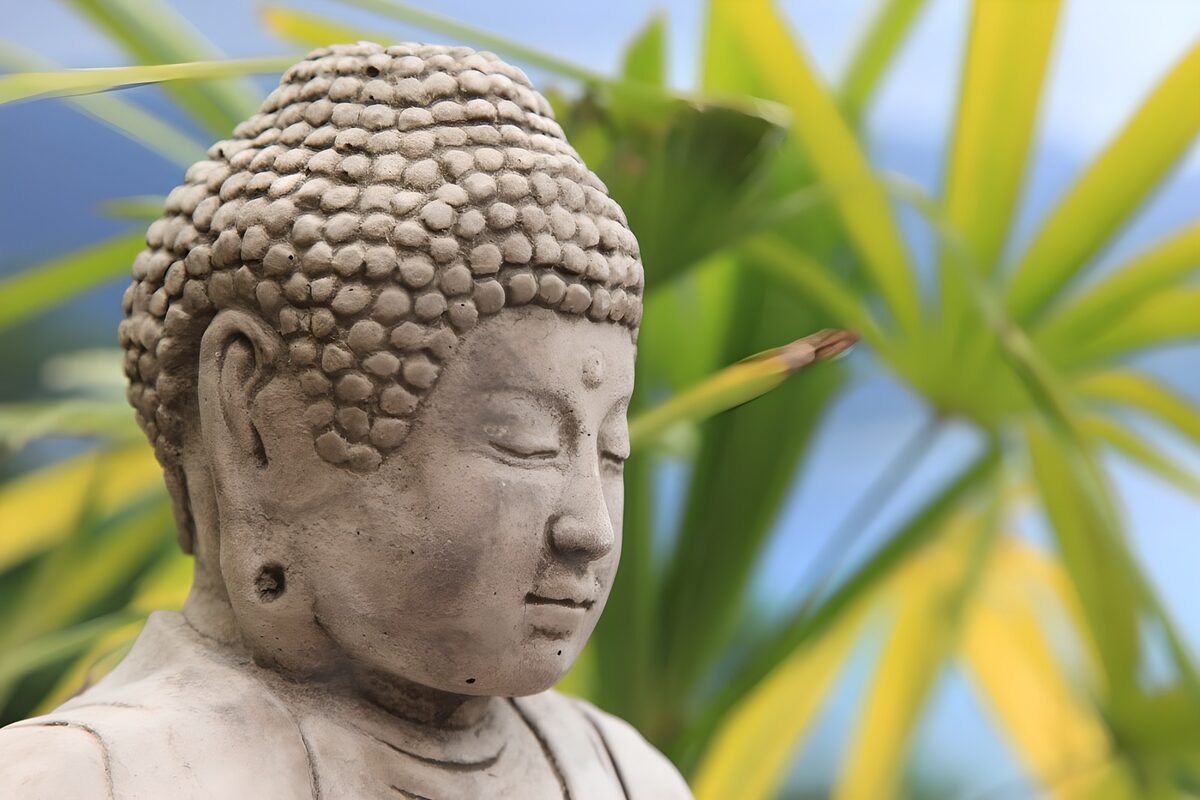 OCUK65916: Serene Buddha Statue Among Greenery
