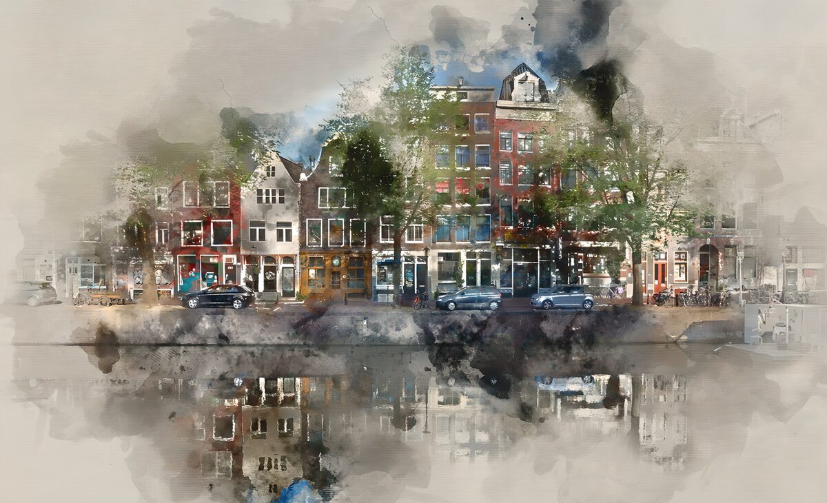 OCUK58170: Serene Reflections of Amsterdam's Canals