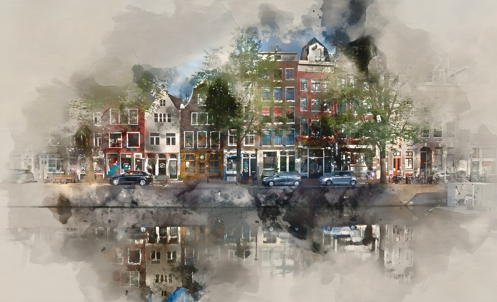 OCUK58170: Serene Reflections of Amsterdam's Canals