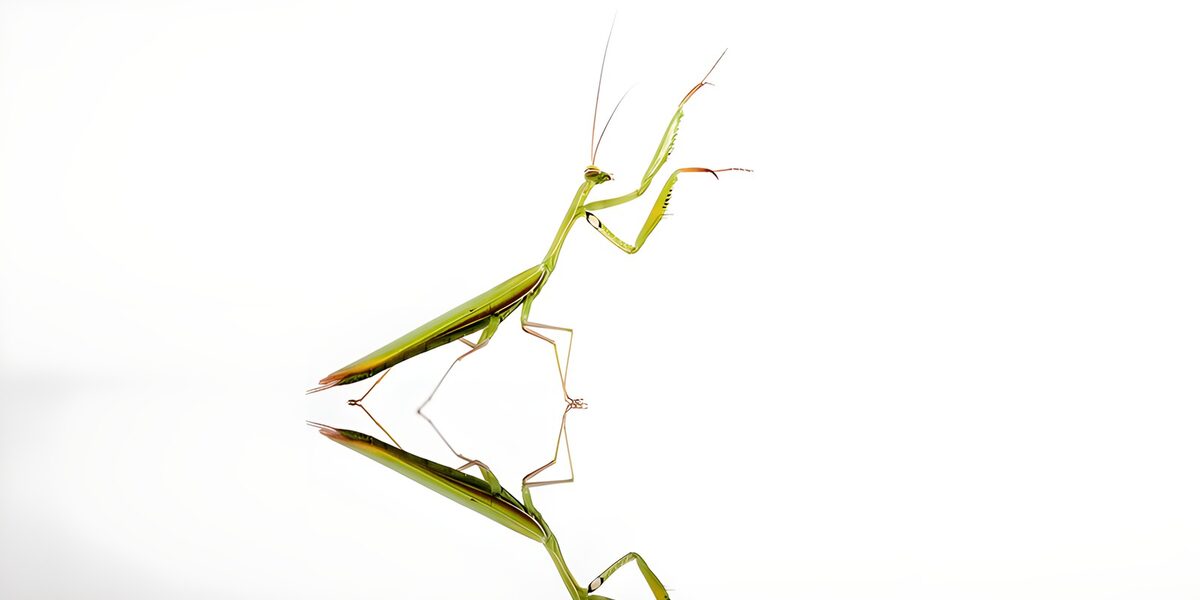 OCUK54676: Graceful Praying Mantis on Reflection