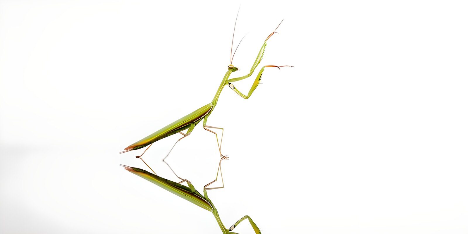 OCUK54676: Graceful Praying Mantis on Reflection