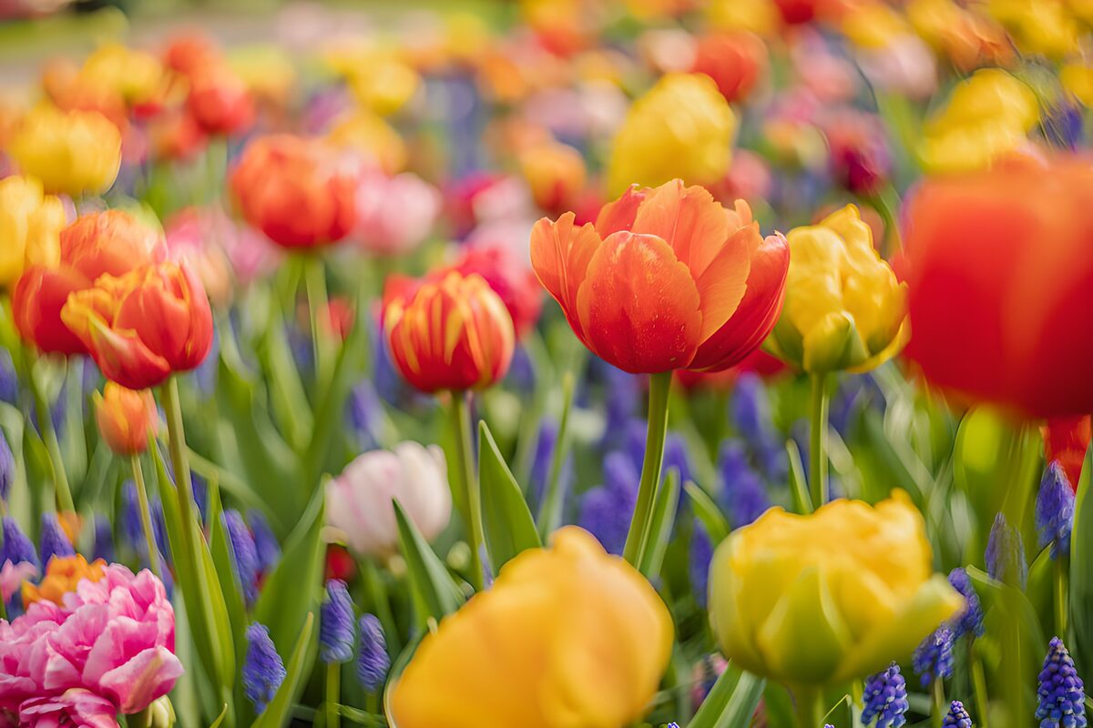 OCUK78685: Vibrant Tulip Garden in Full Bloom