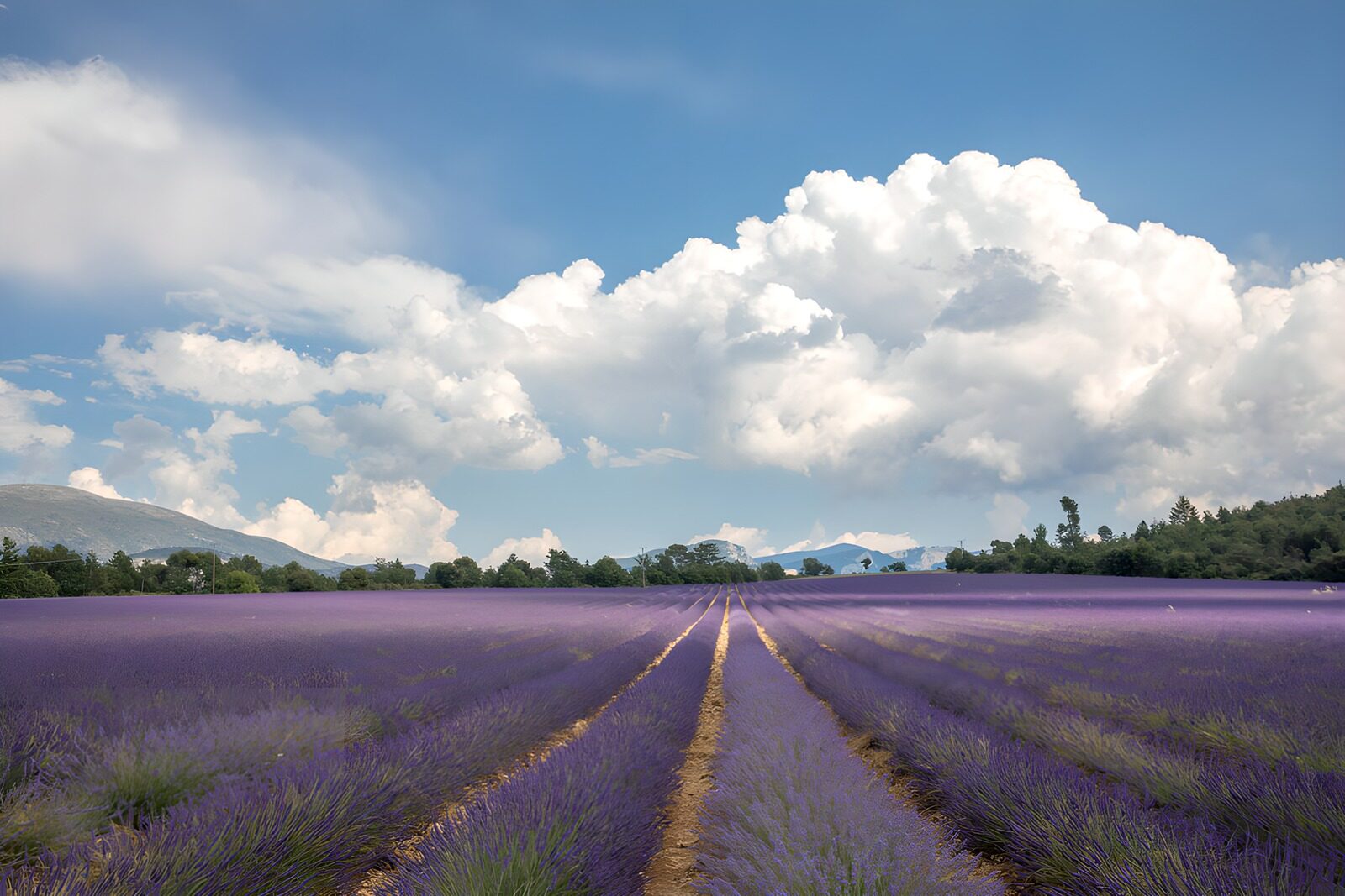 OCUK67139: Lavender Fields Under a Blue Sky
