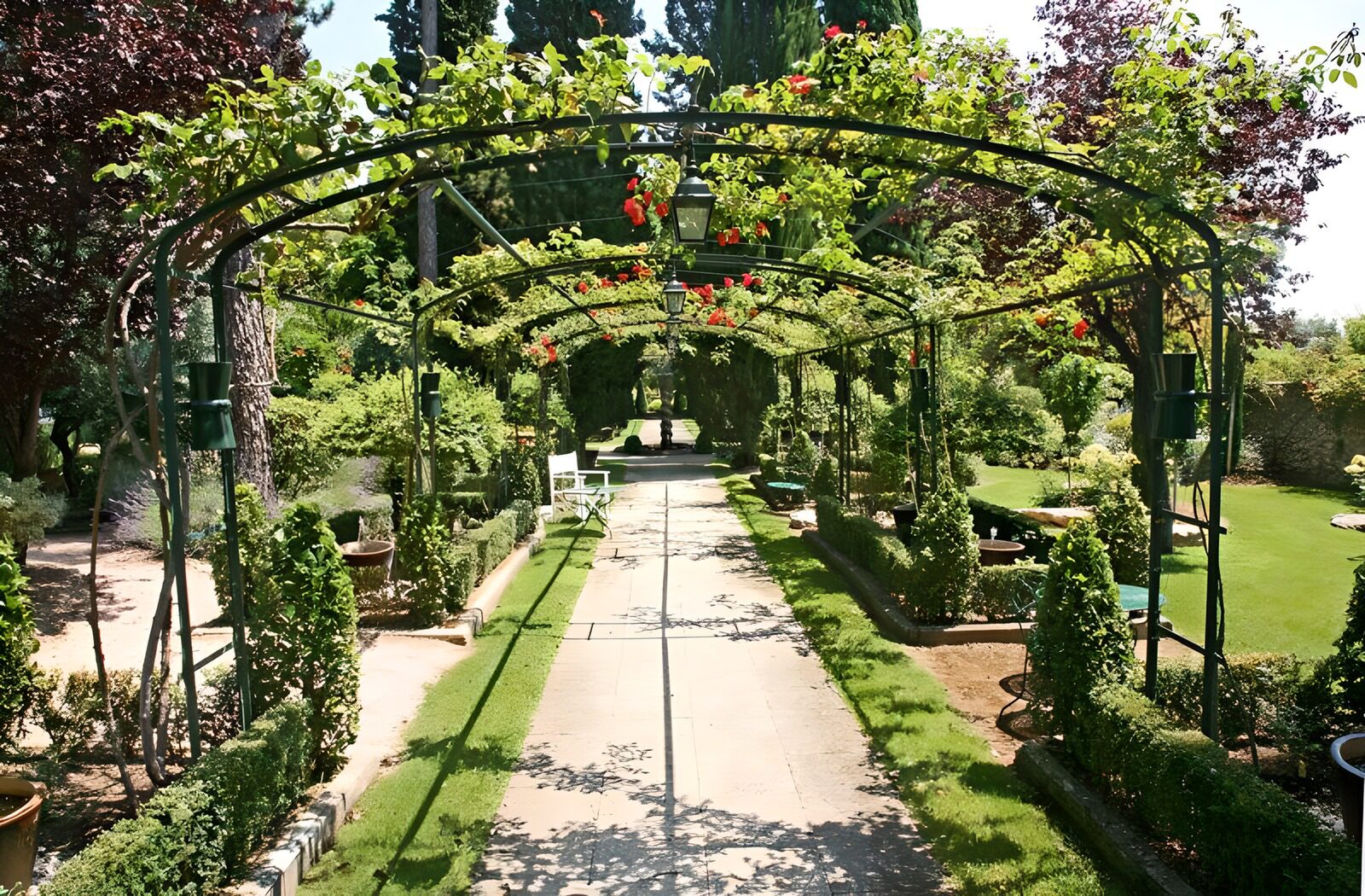 OCUK38399: View through rose arch in French garden version 3