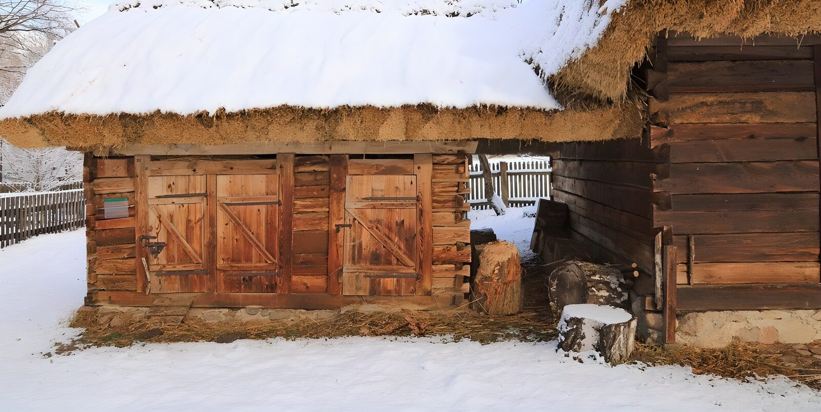 OCUK31237: Winter Cottage in Snowy Landscape