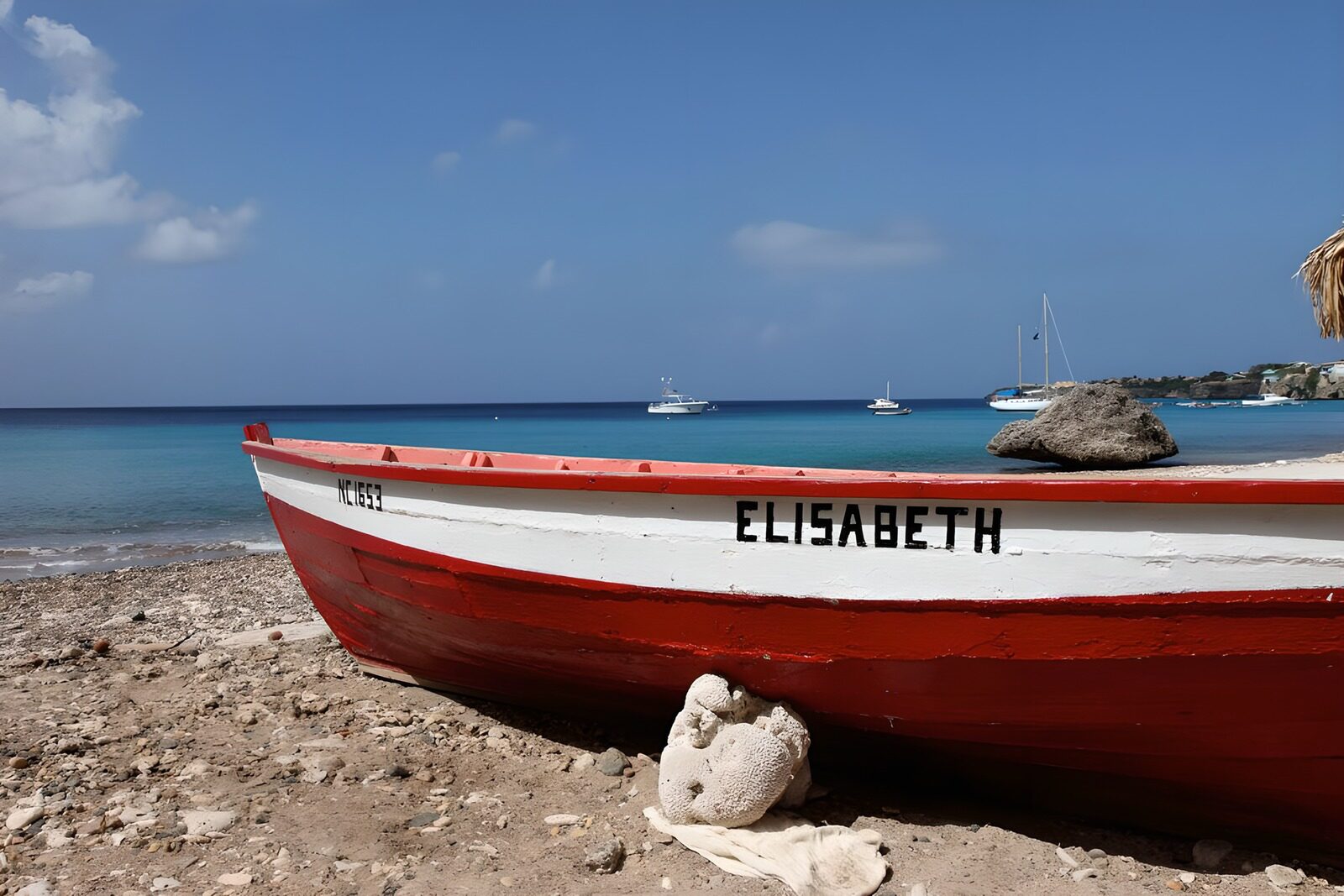 OCUK14339: Boat named Elizabeth at the Caribbean