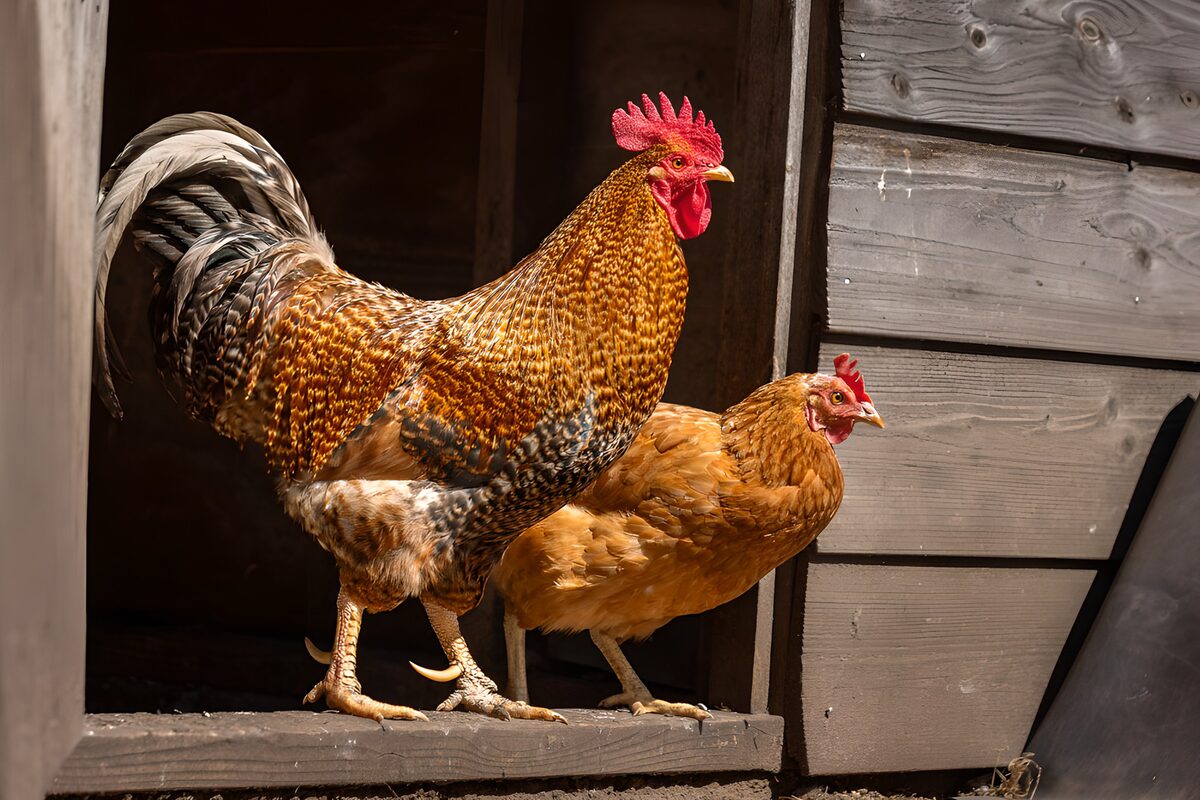 OCUK99070: Colorful Roosters in the Coop